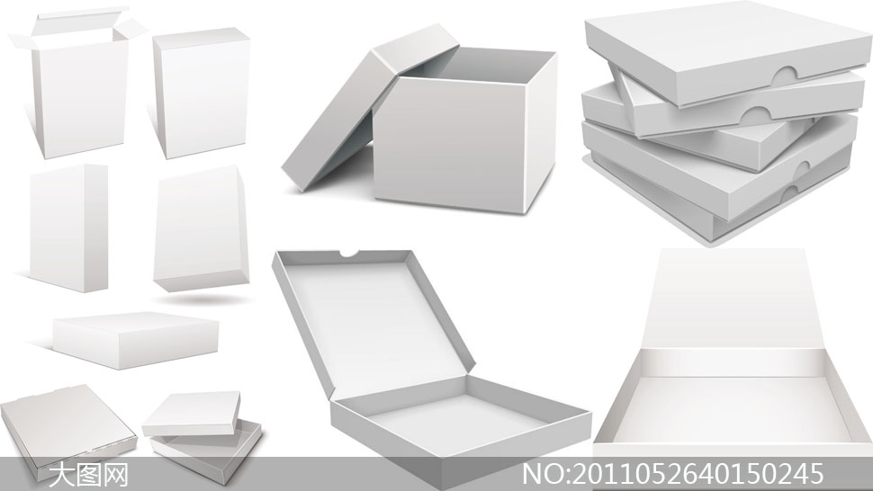 空白盒子包装设计模板矢量素材- 大图网设计素