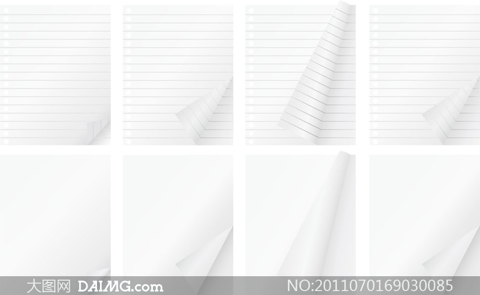 白纸与空白记事本矢量素材-+大图网设计素材下
