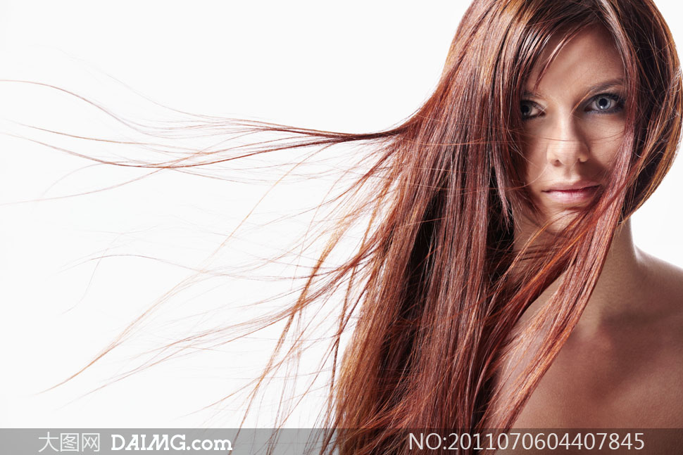 美女长发吹起效果高清摄影图片