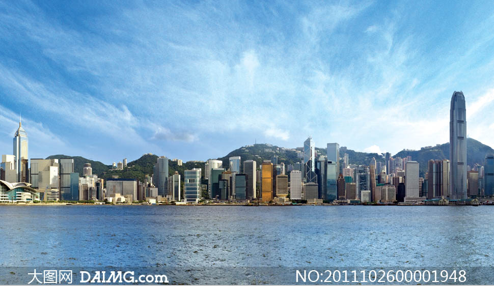 香港维多利亚港全景摄影图片