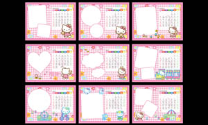 2012年Hello kitty臺(tái)歷模板PSD分層素材