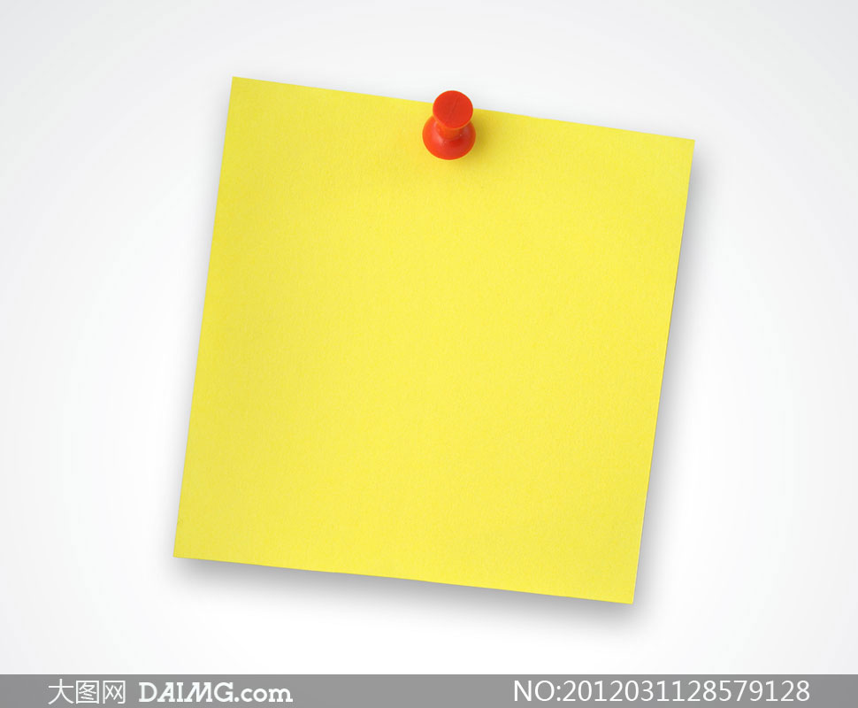 黄色便签纸与大头针高清摄影图片- 大图网设计