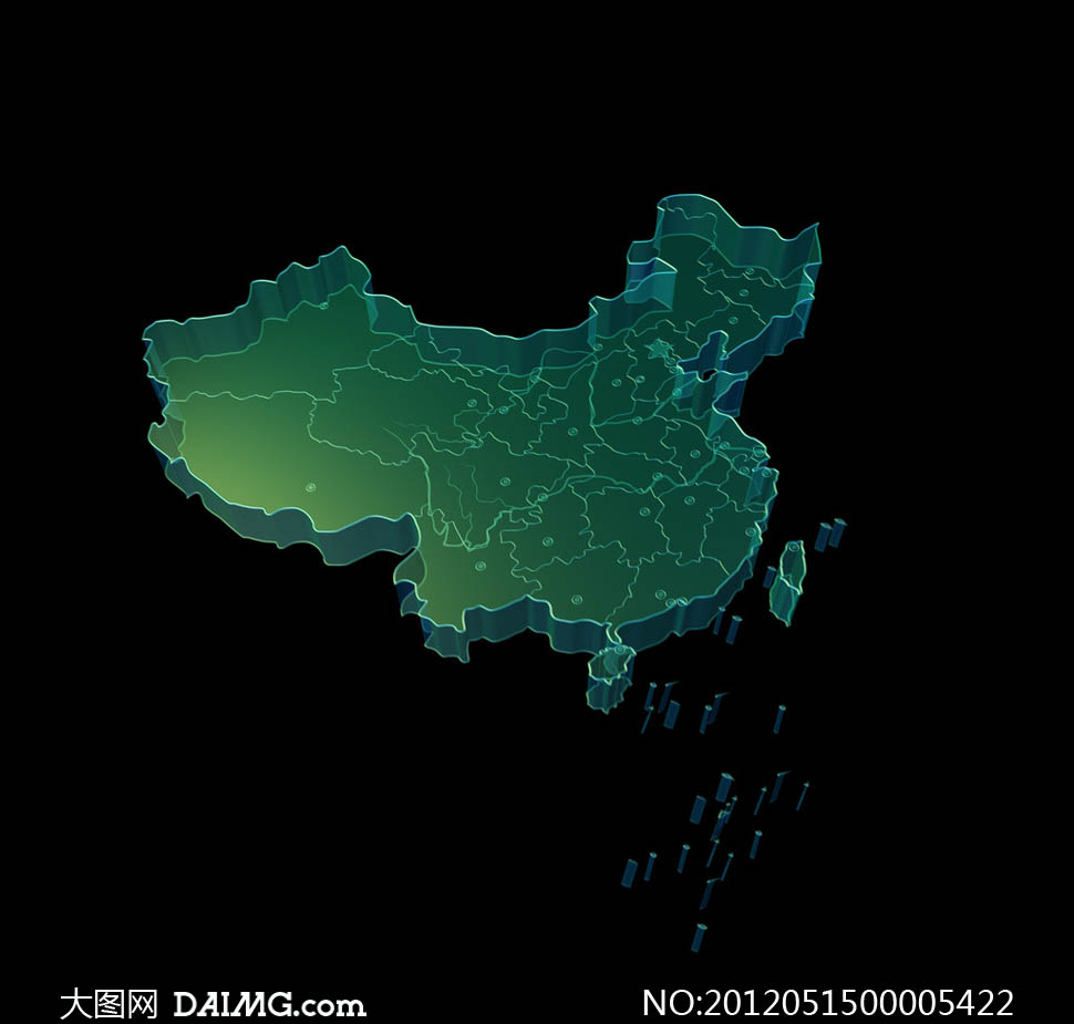 蓝色地图图片