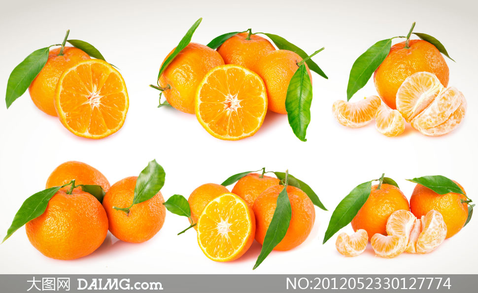 带着叶子的新鲜柑橘摄影高清图片 - 大图网设计