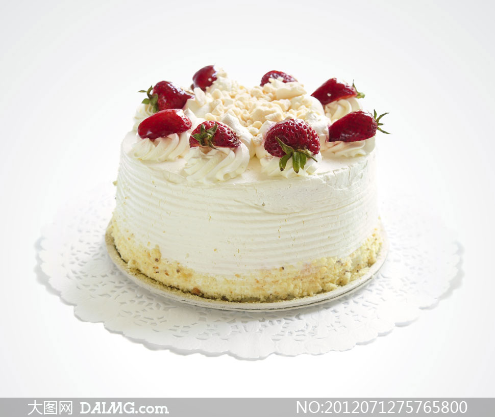 诱人的草莓奶油蛋糕摄影高清图片 - 大图网设计