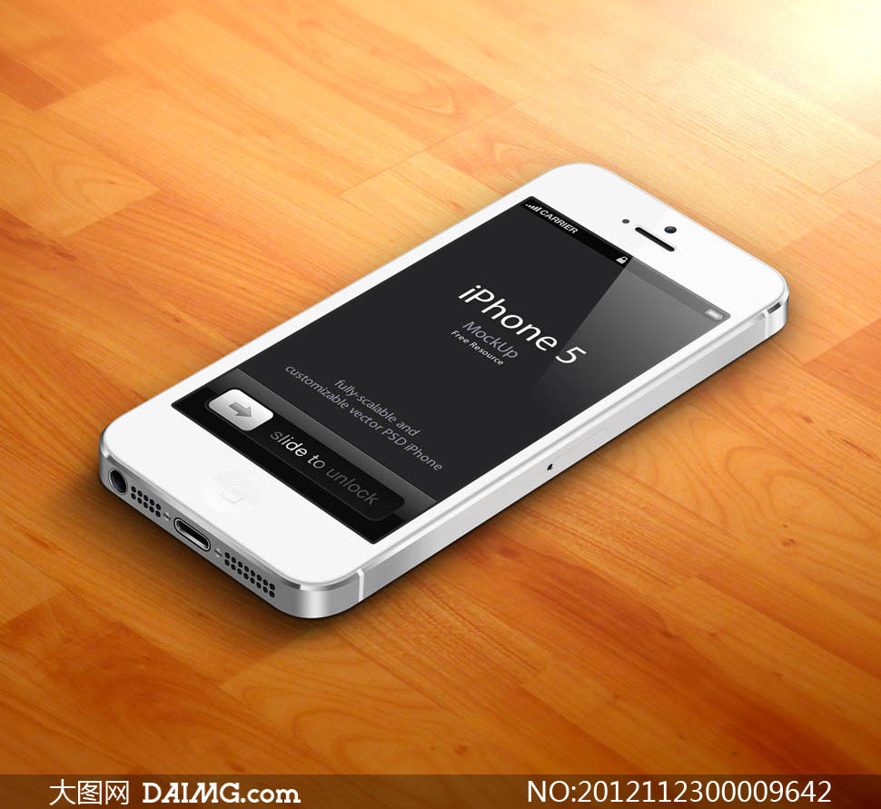白色iphone5手机立体展示psd素材