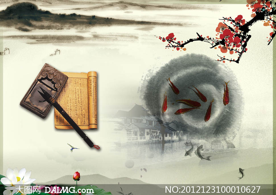 中国风创意广告背景图PSD源文件