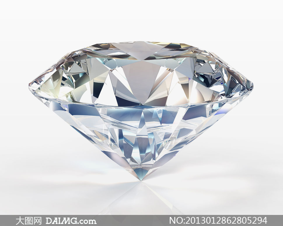 晶莹剔透的大钻石特写摄影高清图片