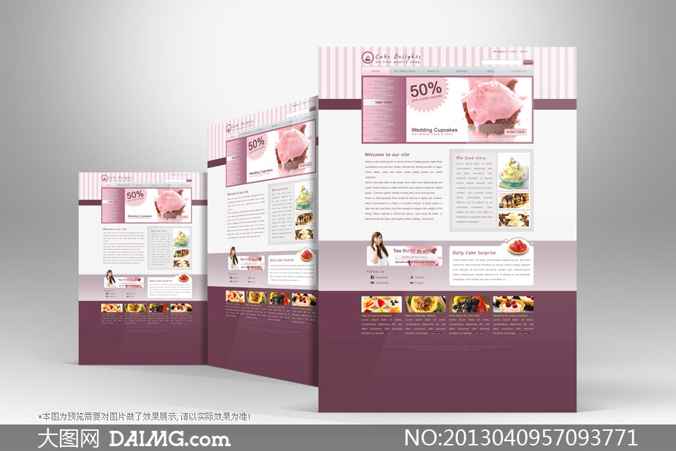 蛋糕主题网页版式设计PSD源文件 - 大图网设计
