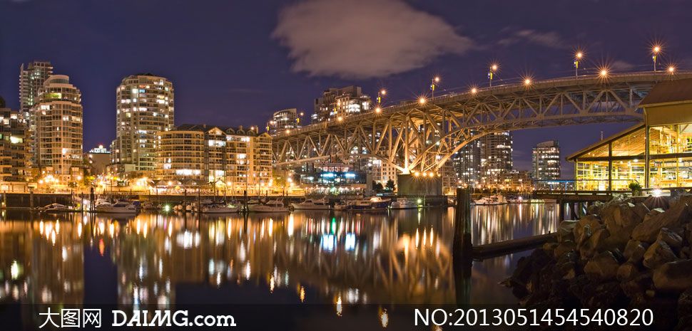 加拿大温哥华夜景灯光摄影高清图片 - 大图网设