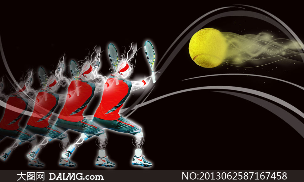 快速移动的网球运动员创意高清图片 - 大图网设