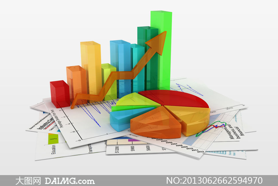 立体质感柱状图饼状图创意高清图片- 大图网设