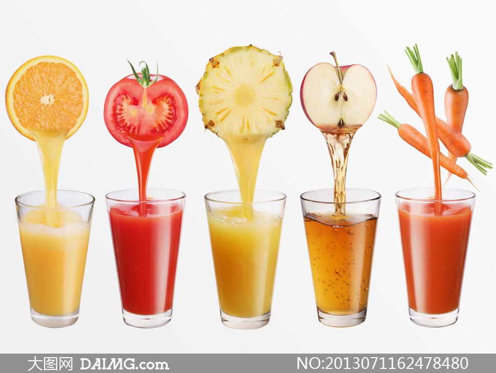 橙子西红柿等饮品创意摄影高清图片
