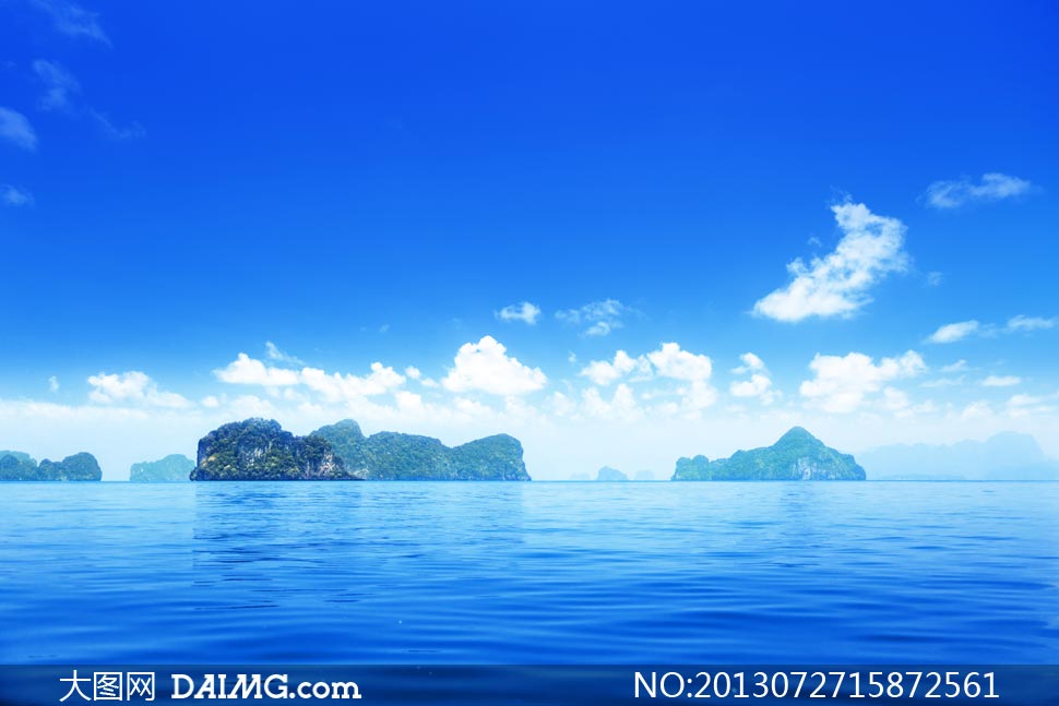 蓝天白云大海自然风景摄影高清图片