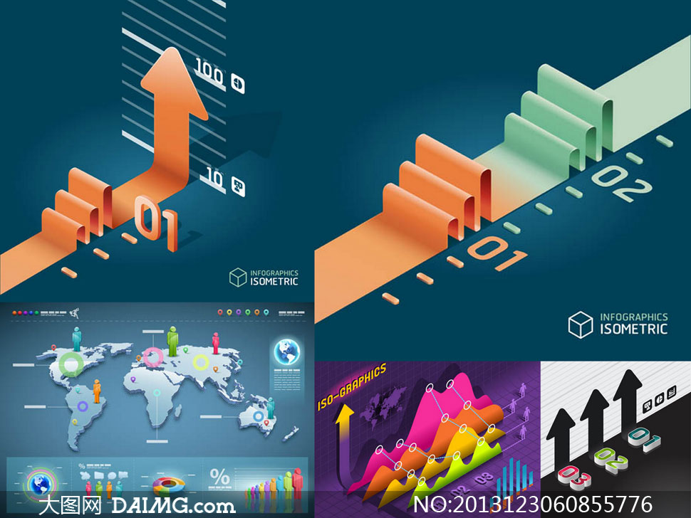 立体视觉效果数据统计图表矢量素材 - 大图网设