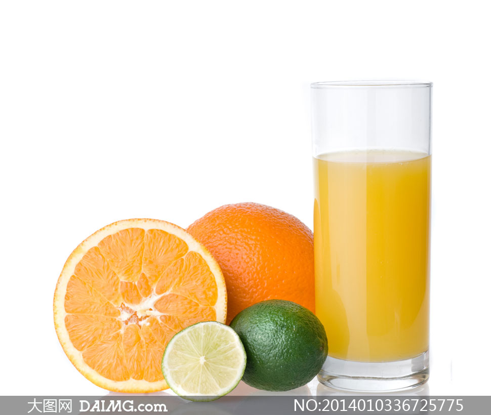 橙子柠檬切块与橙汁杯摄影高清图片 - 大图网设
