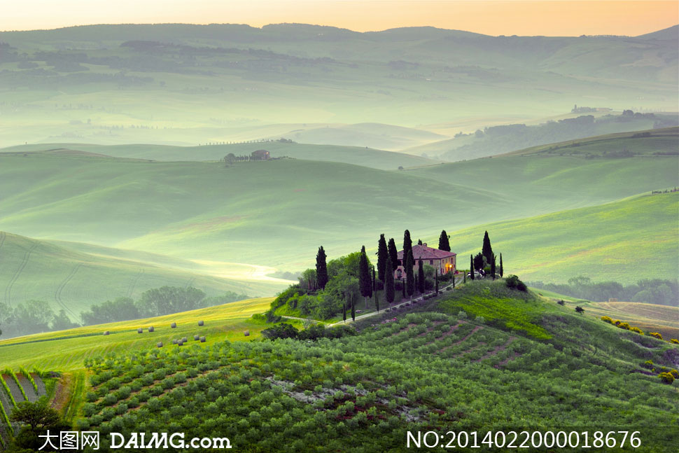 意大利山坡农庄摄影图片 - 大图网设计素材下载