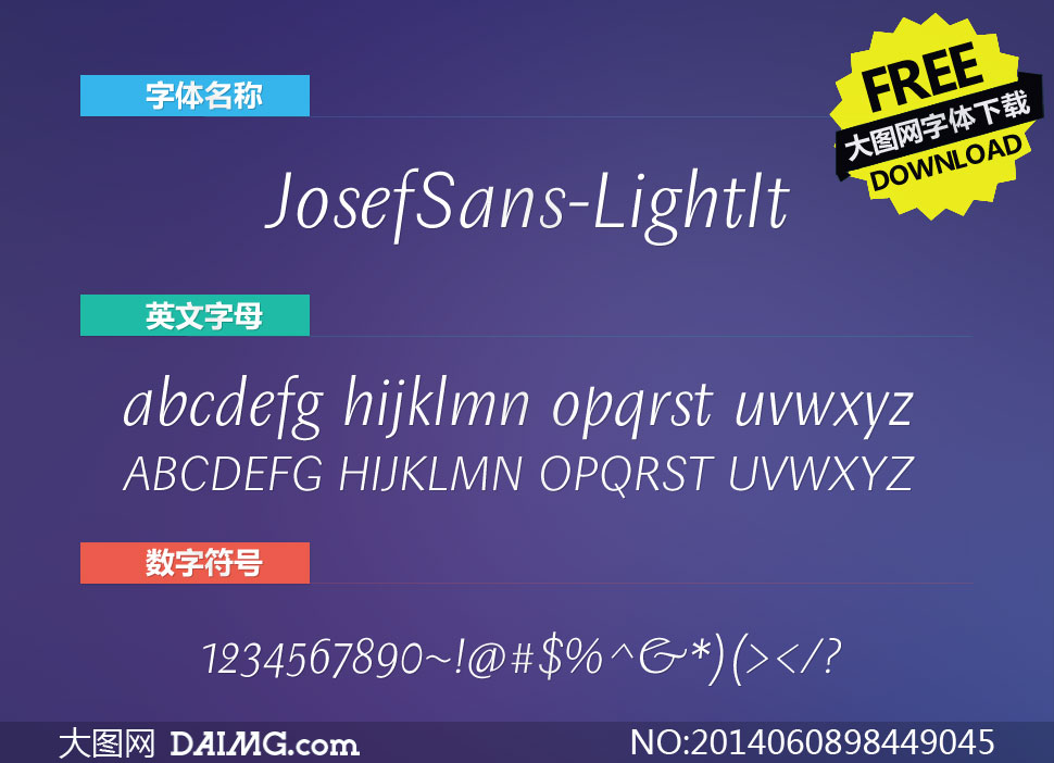 JosefSans-LightItalic(Ӣ)