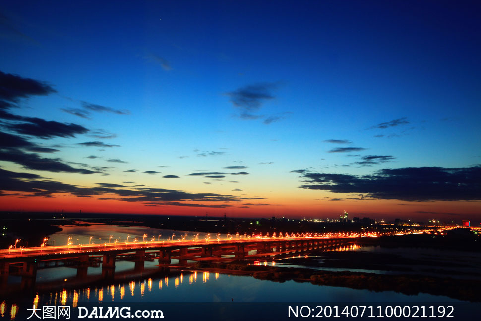 北戴河大桥美丽夜景摄影图片 - 大图网设计素材