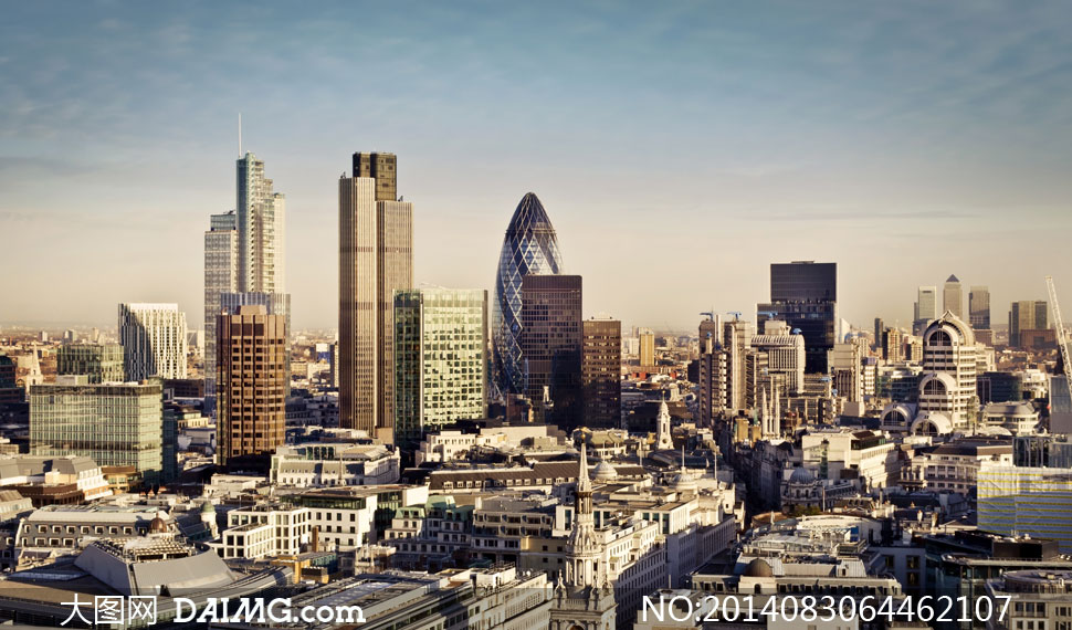 伦敦市区高楼大厦风光摄影高清图片