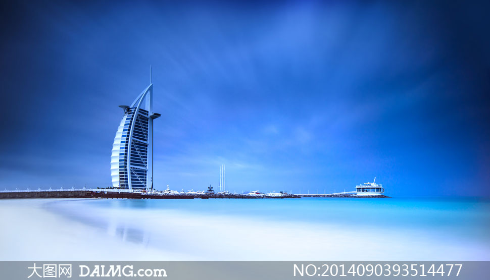 迪拜帆船酒店建筑景观摄影高清图片图片