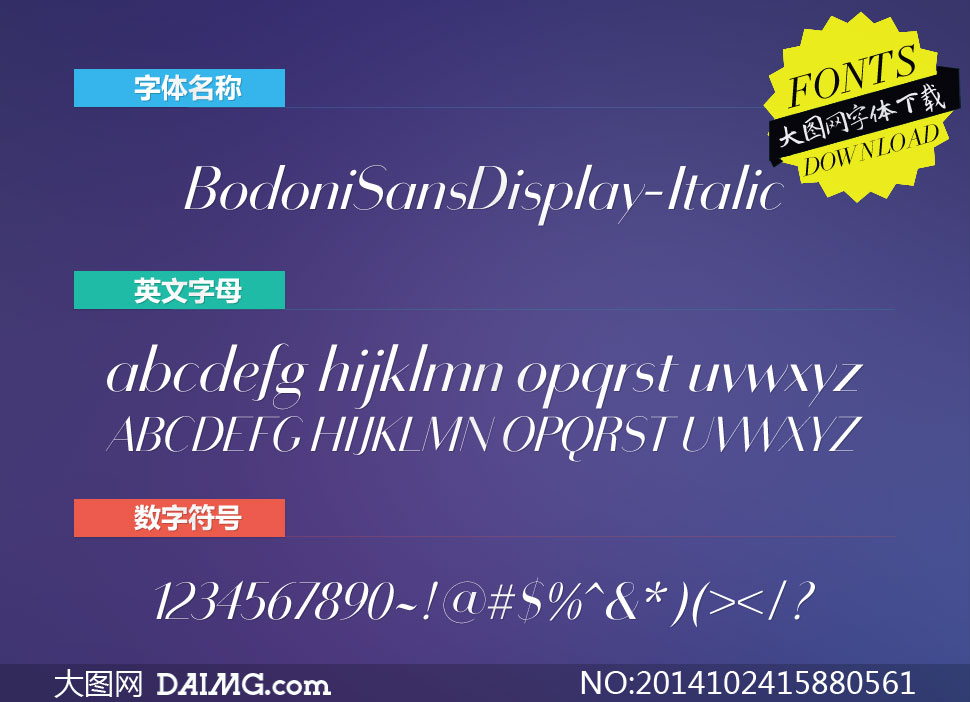 BodoniSansDisplay-Italic()