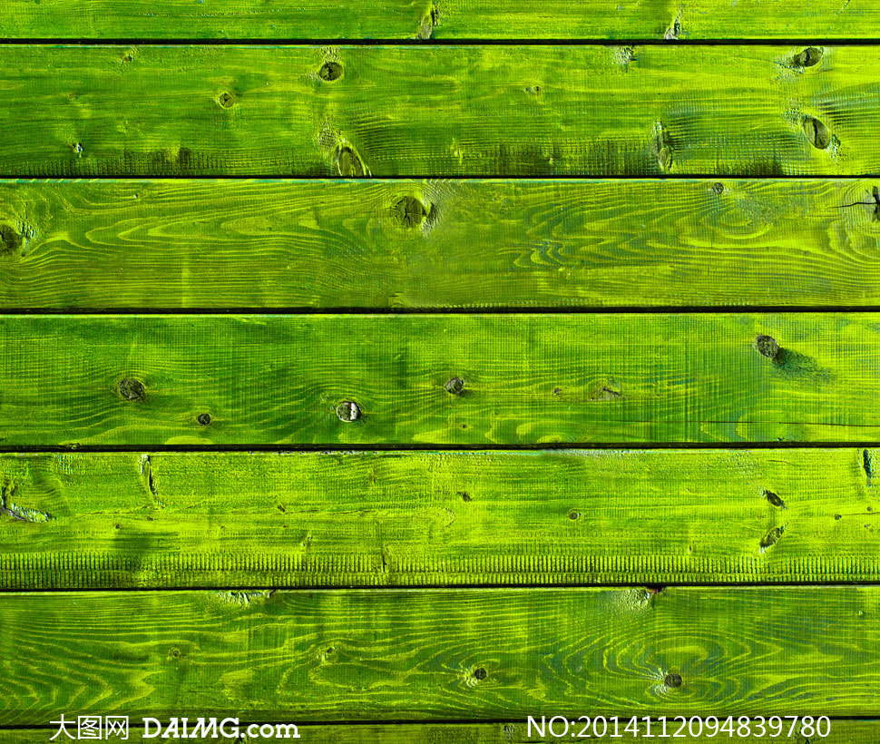 绿颜色的横向木纹背景摄影高清图片