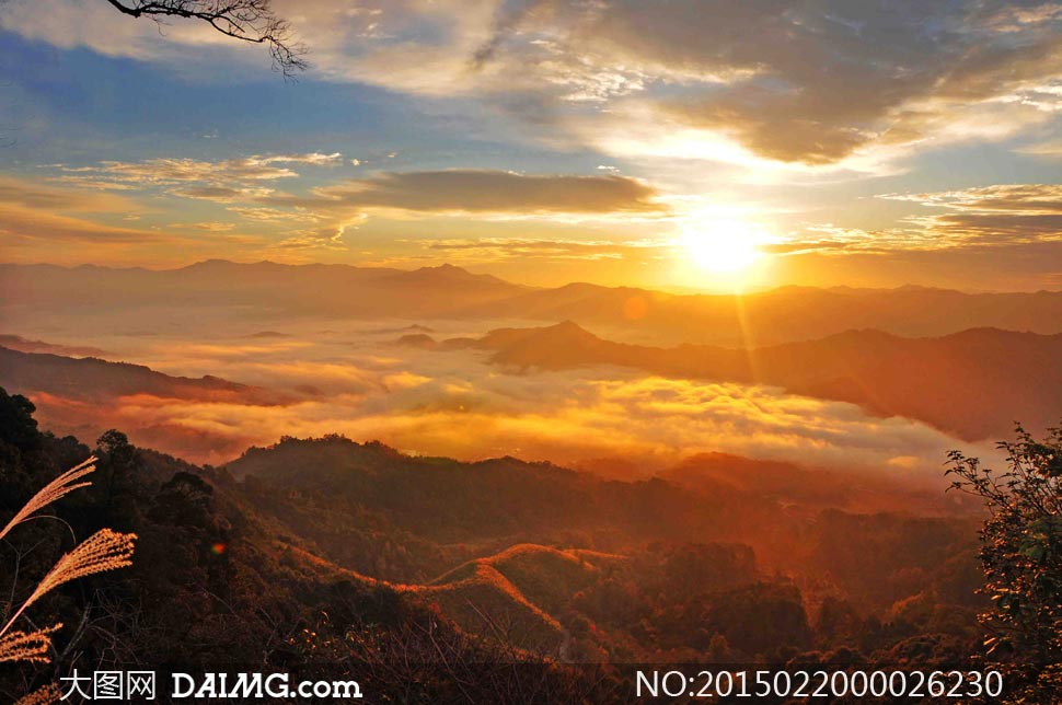 唯美的祖山夕阳美景摄影图片 - 大图网设计素材