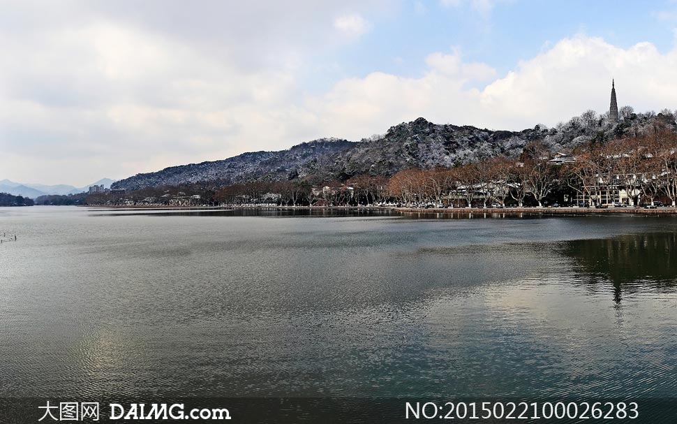 杭州西湖北山街冬季景色摄影图片