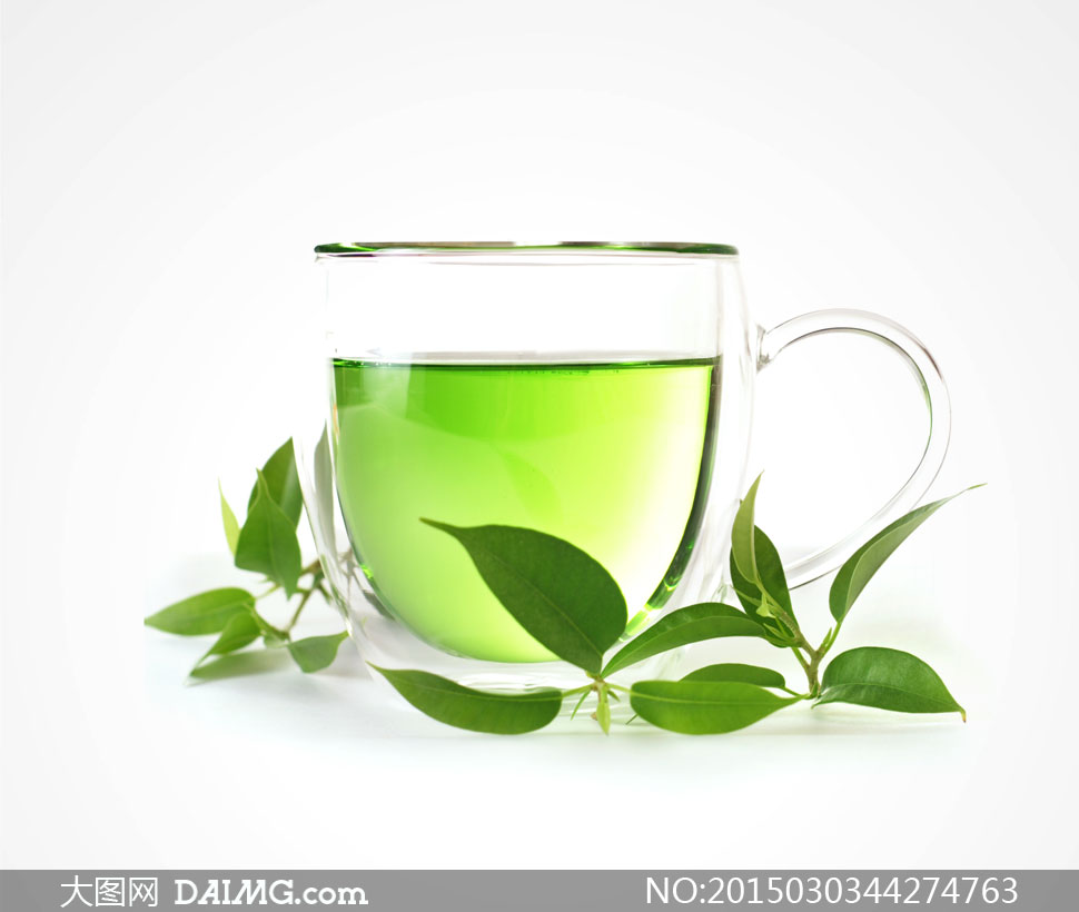新鲜绿茶茶叶与茶水等摄影高清图片 - 大图网设计素材下载