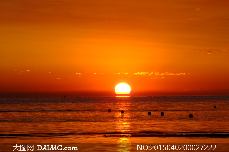 海边美丽的日落风景摄影图片 - 大图网设计素材下载