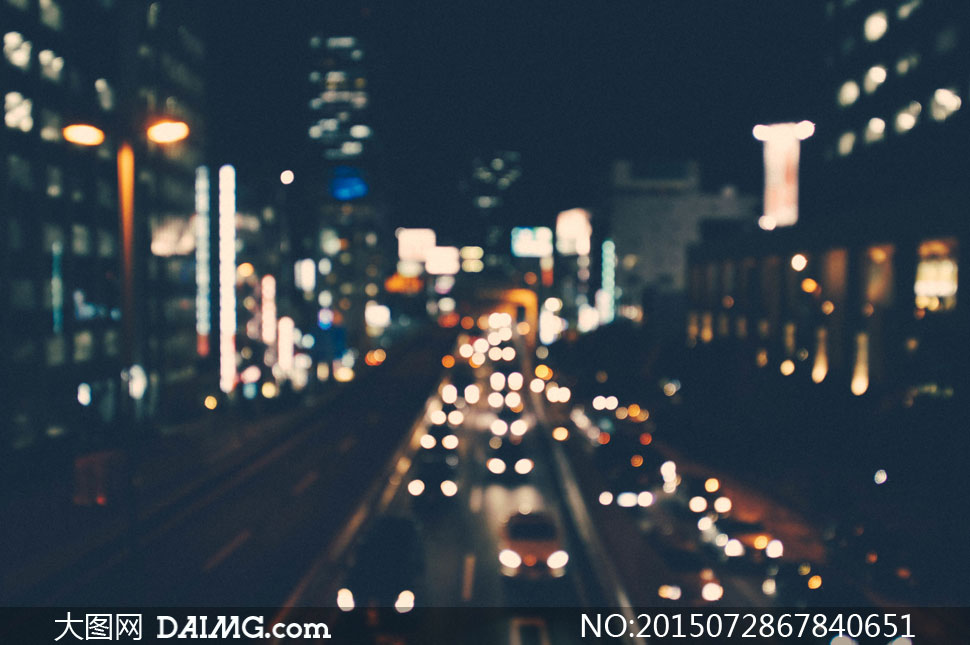 夜晚城市繁华道路交通摄影高清图片 - 大图网设