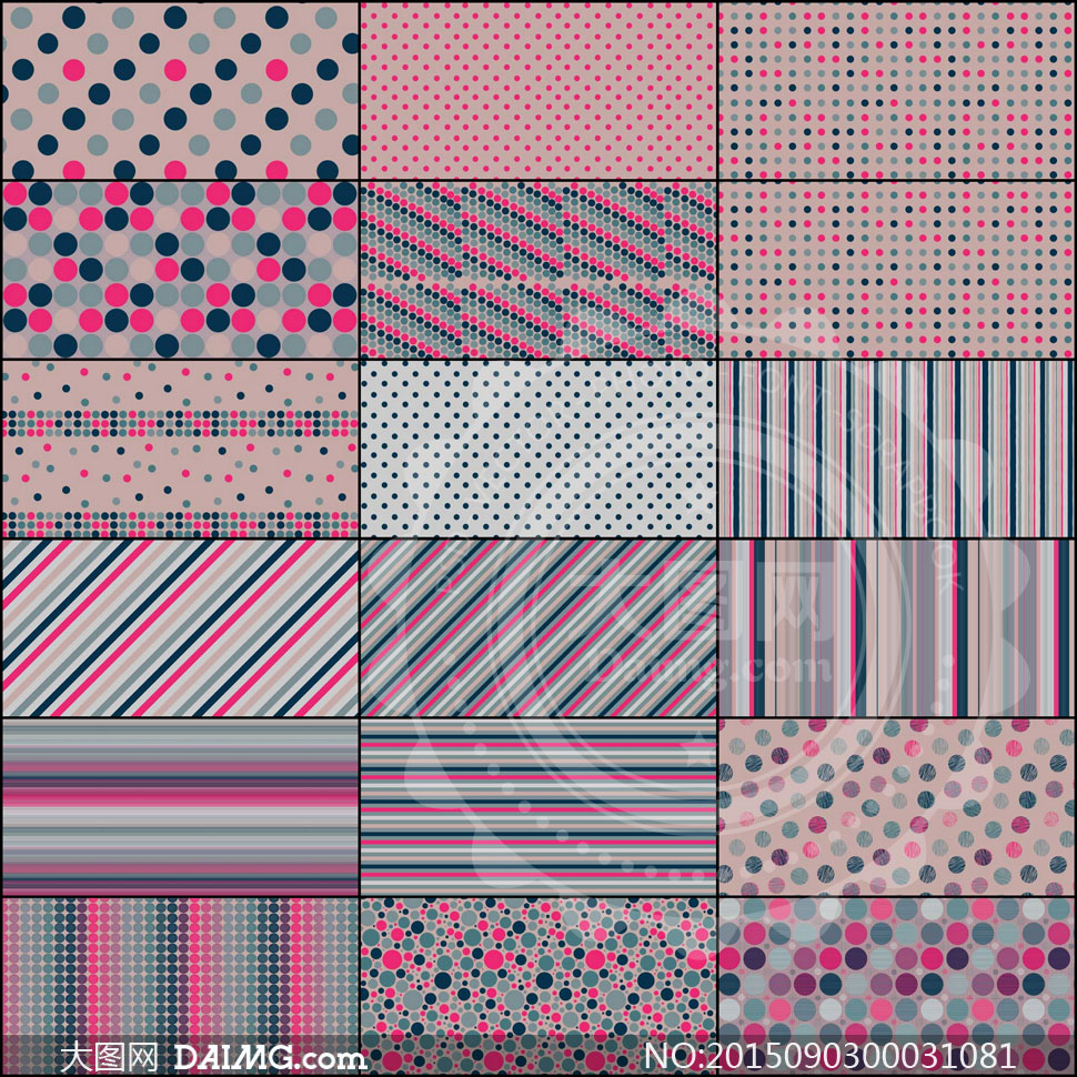 18款绚丽的圆点和斜纹背景ps填充图案 - 大图网设计素材下载