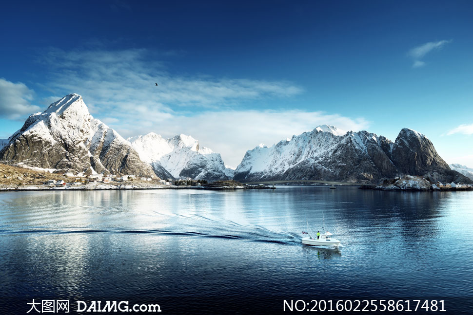 蓝天大海雪山自然风光摄影高清图片_大图网图片素材