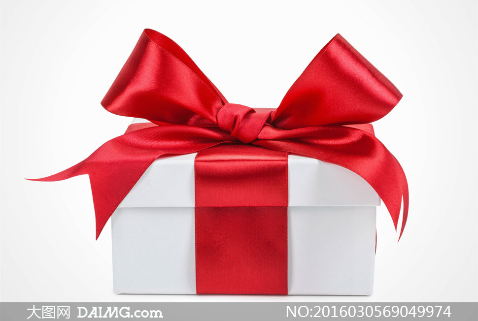 红色丝带包装的礼物盒摄影高清图片 - 大图网设