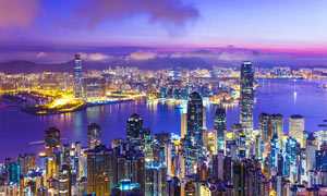 香港维多利亚港夜景高清摄影图片