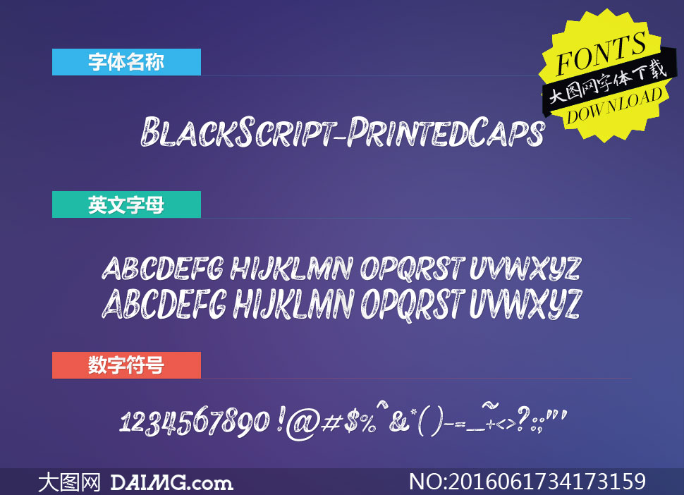 BlackScript-PrintedCaps()