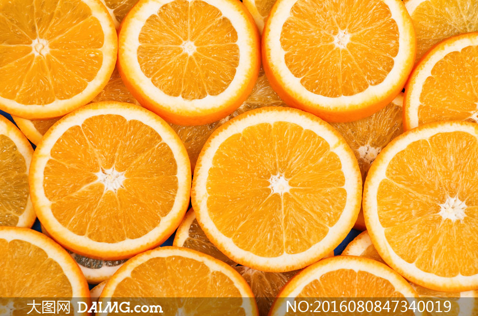 紧密排列切成片的橙子摄影高清图片 - 大图网设