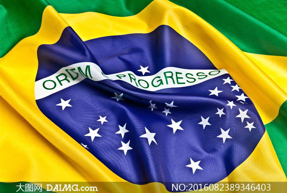 褶皱视觉效果巴西国旗摄影高清图片 - 大图网设