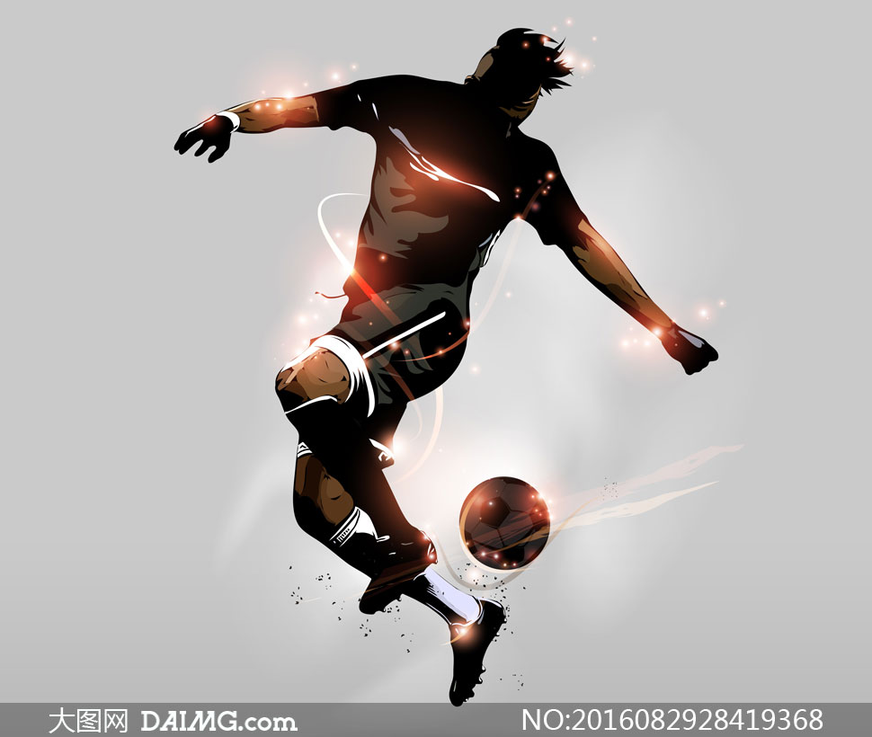 运球的足球运动员人物设计高清图片
