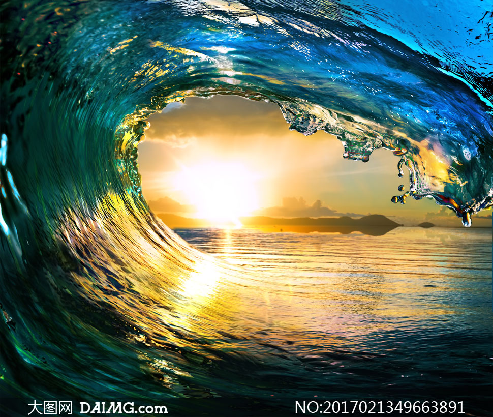 海面上叹为观止的海浪摄影高清图片