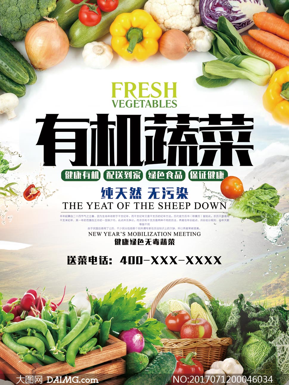 有机蔬菜宣传海报设计psd源文件