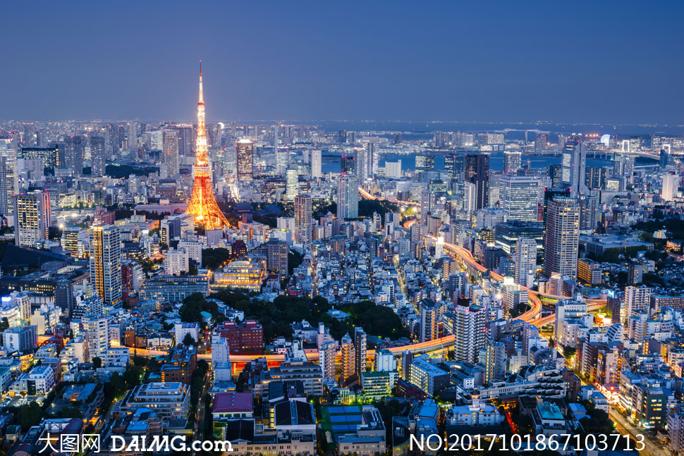 日本东京夜晚景观风光摄影高清图片 - 大图网设
