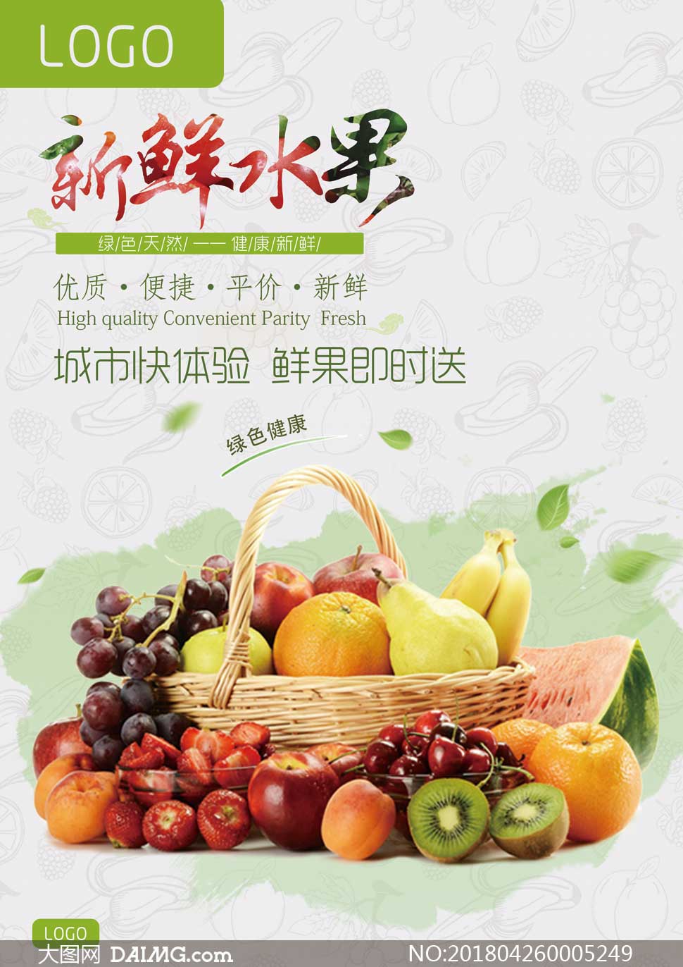 超市新鲜水果宣传海报psd素材