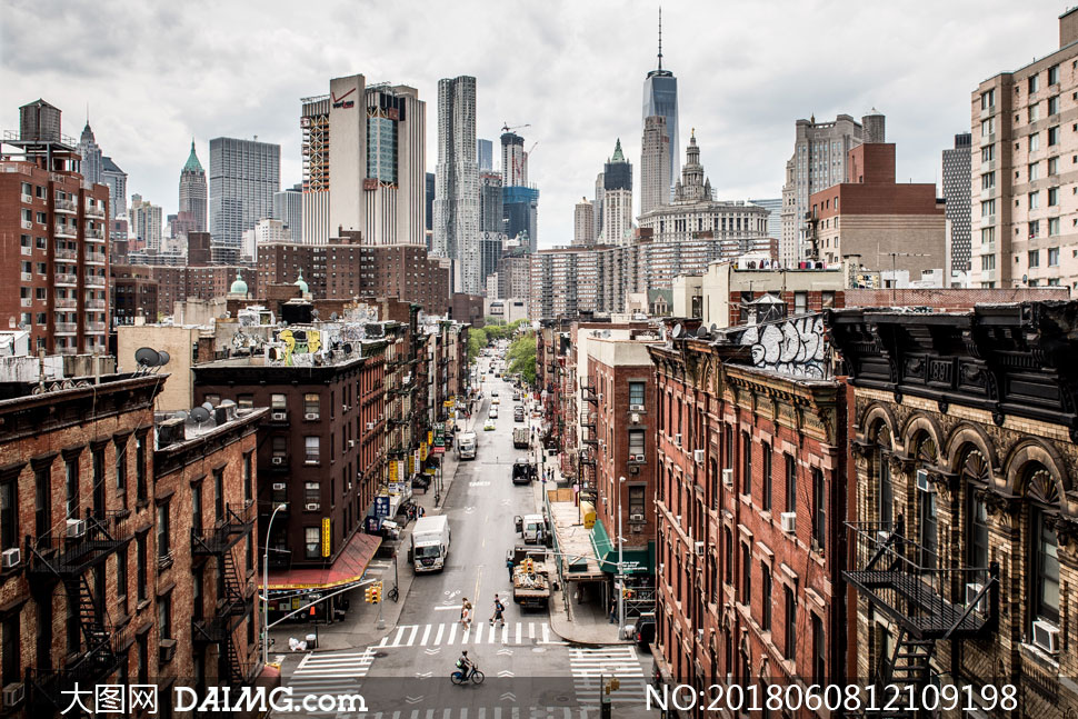 美国纽约城市街道建筑鸟瞰摄影图片
