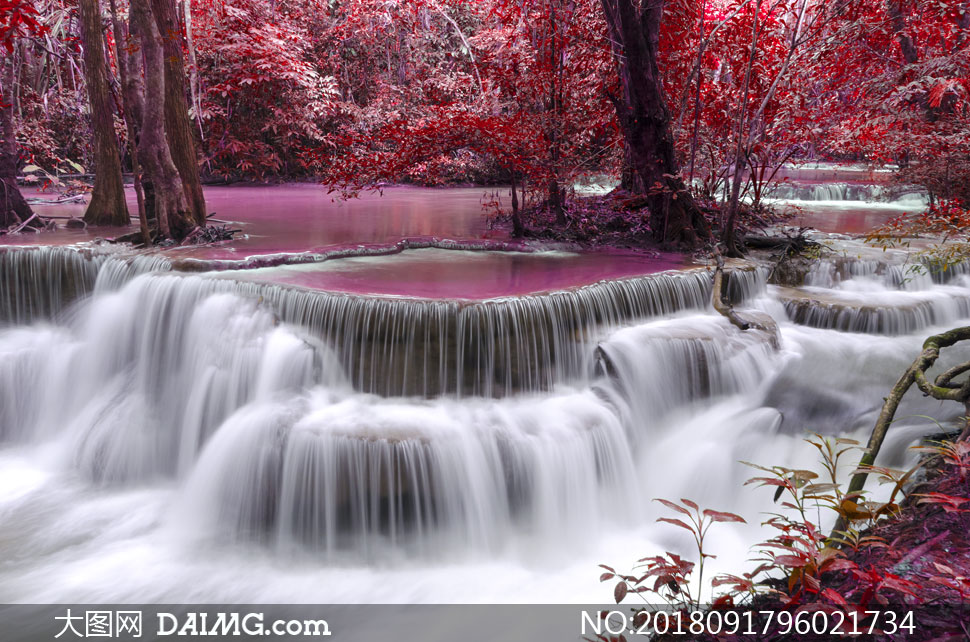 大图首页 高清图片 自然风景 > 素材信息          森林中的瀑布自然