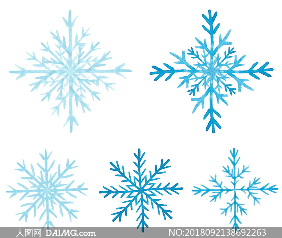 手绘风冬日季节雪花元素矢量素材v04 大图网图片素材