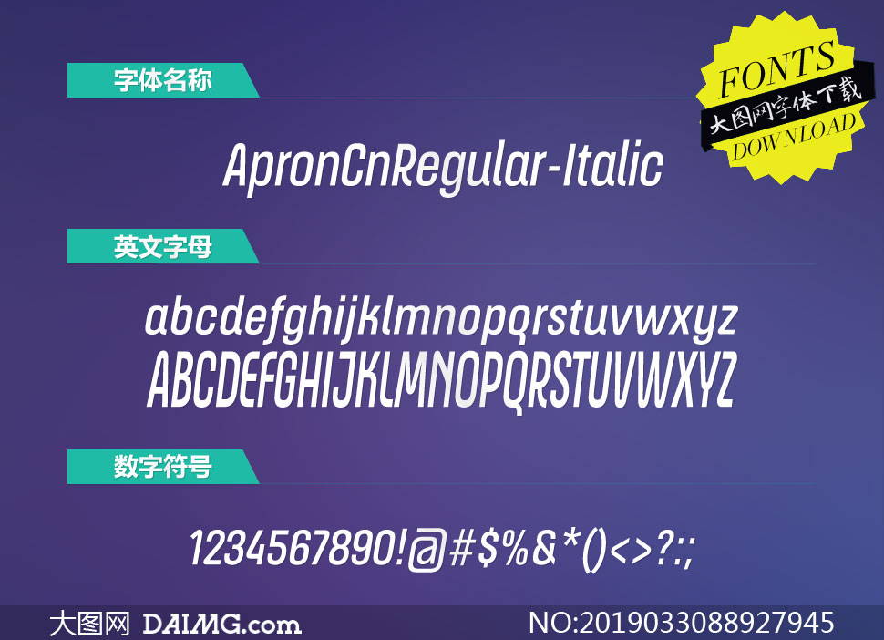 ApronCnRegular-Italic(Ӣ)
