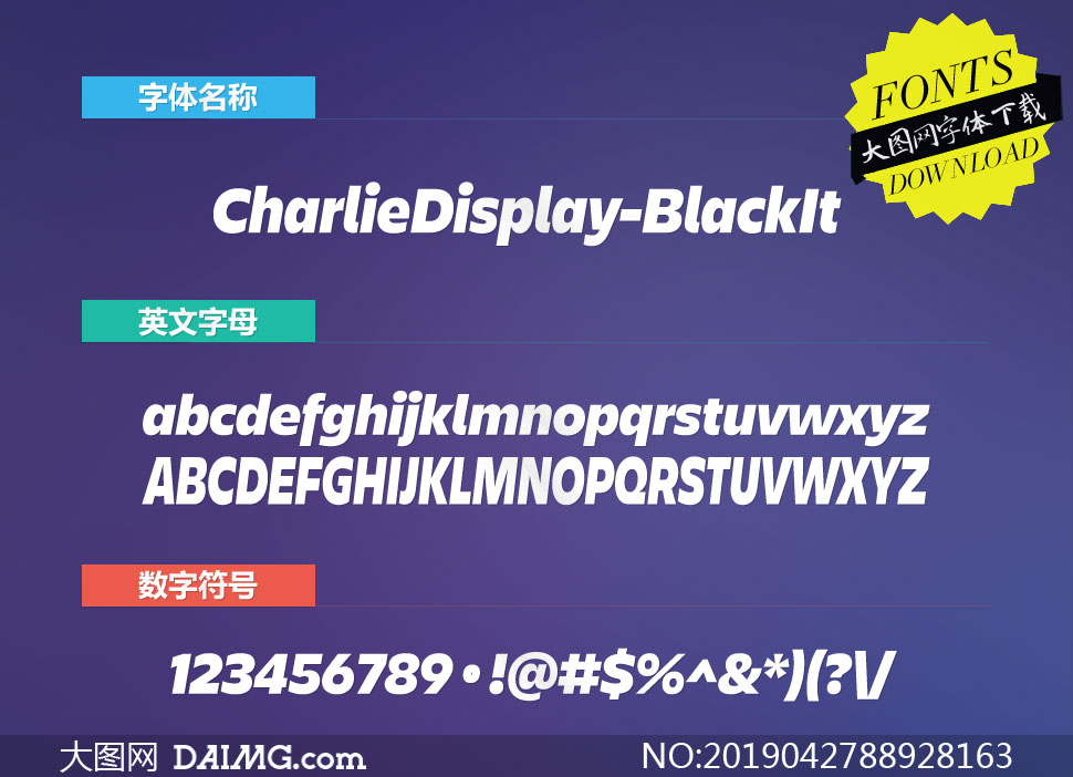 CharlieDisplay-BlackItalic(Ӣ)