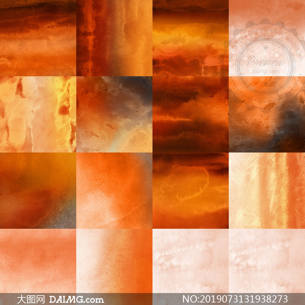 橘红色的水彩背景创意高清图片集V3
